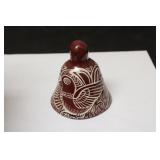 A Signed Mexico Clay Bell With Clasp
