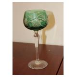 A Green Cut Glass Goblet