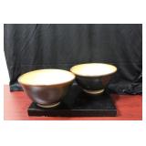 Set of Two LBI (Long Beach Island?) Pottery Bowls