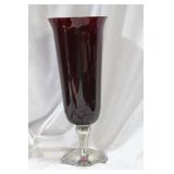 A Sterling Base Ruby Red Gorham Vase