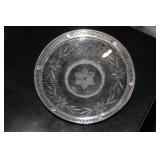 Sterling Rim Cut Glass Plate