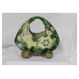 A Japanese Ceramic Ikebana Basket