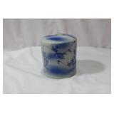 A Vintage Blue and White Cylinder Box