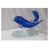 An Art Glass Dolphin Statue