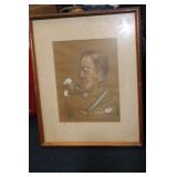 A Charcol / Pastel On Paper - Midcentury