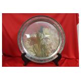 A Sterling  and Glass Tray