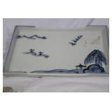 An Asian Blue and White Porcelain Tray