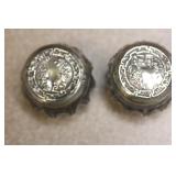 Pair of Sterling Top Small Jars