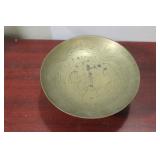 A Chinese Brass Stem Bowl