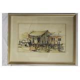 A Watercolor of a Fishing Dock