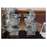 Set of Two Jade or Hardstone Chinese Beast