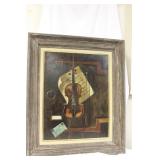 An Oil on Canvas of a Violin