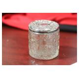 A Sterling Top Cut Glass Container