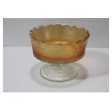 A Carnival Glass Stem Bowl