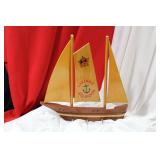 A Wooden Sail Boat Motif Wall Hanger