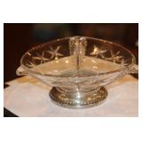 Sterling Rim GlassDivided Bowl