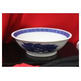 A Chinese Blue and White Dragon and Phoenix Bowl