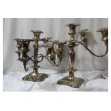 Lot of Two Silverplated Candelabra