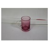 A Cranberry Colour Miniature Glass Mug