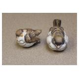 Set of Two ceramic Bird Clips