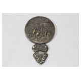 A Dutch Silverplated Repousse Mirror