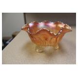 Carnival Glass Footed Bowl