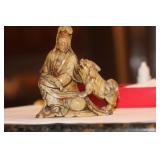Vintage Chinese Kwan Yin with Foo Dog
