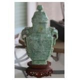 Chinese Jadeite Urn With Lid