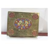 A Chinese Cloisonne and Brass Box