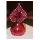 Cranberry Art Glass Vase