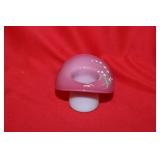 A Hat Form Pink Glass Container