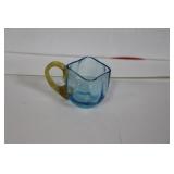 A Miniature Teal Coloured Glass Cup