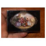 Sterling Enameled Guilloche Pill Box