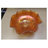 Carnival Glass Footed Bowl