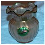 Antique Iredescent Flare Top Vase