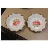 Pair of Bell Bone China Rose Dishes
