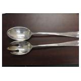 Vintage Large Silverplated Serving Spoon and Fork