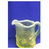 Opalescent Vaseline Glass Pitcher