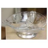 Etched Glass Sterling Rim Bowl