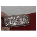 Antique Sterling Silver Top Glass Container