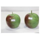 Lot of 2 Signed Gozo Glass Appleas