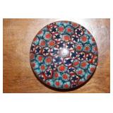 Beautiful Millefiori Art Glass Paperweight