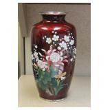 Saito Japanese Silver Wire Cloisonne Vase