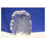 Etched Glass Horse Motif Paperweight