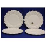 Set of 4 West Moreland Milk Glass Plates