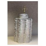 Carved Silverplate Tea Caddy