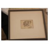 Framed Ink Wash by Aaron Sopher