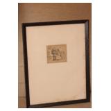 Framed Ink Wash by Aaron Sopher