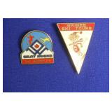 Lot of 2 Enamel Ski Pins