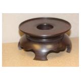 Asian wooden vase stand, well carved